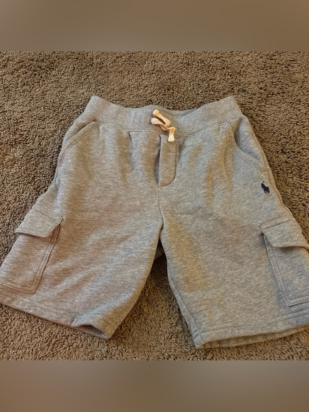 Polo by Ralph Lauren Light Gray Knit Cargo Shorts - Kids